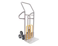 Carrello saliscale - 50 x 40 x 132 cm - max 280 kg - acciaio - grigio/giallo - Tecnotelai