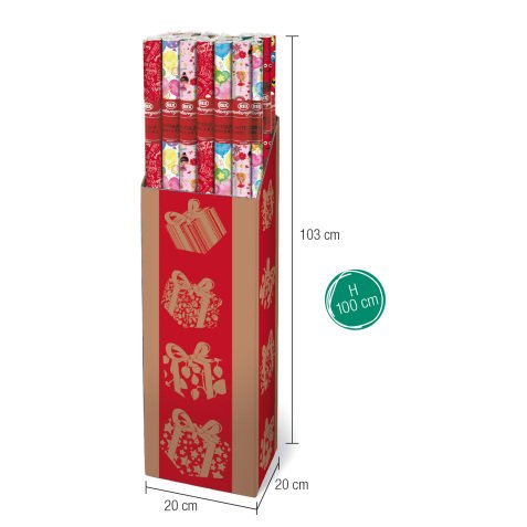 Rotolo carta regalo natale - 3 x 1 m - fantasia bambini - colori assortiti - Rex Sadoch