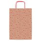 Shopper natale - 16 x 8 x 21 cm - carta kraft - fantasia stelline - rosso - Sadoch