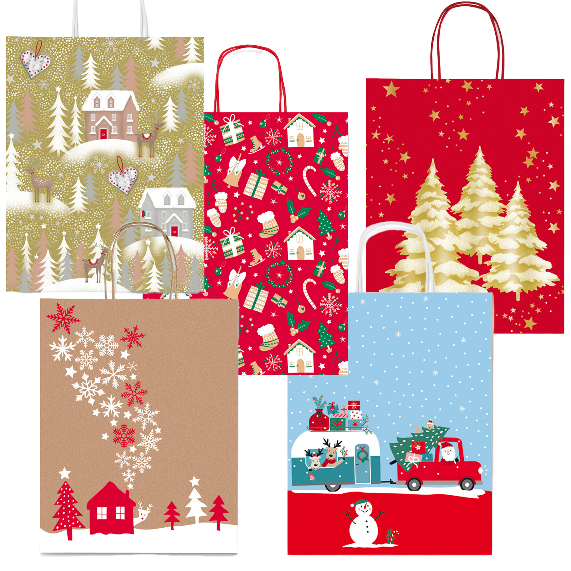 Shopper natale - 26 x 12 x 34,5 cm - fantasie assortite - Sadoch su