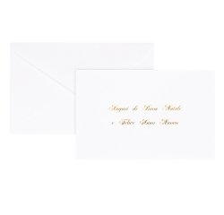Biglietto natale con busta - 9 x 14 cm - stampa oro - bianco - Rex Sadoch