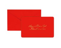 Biglietto natale con busta - 9 x 14 cm - stampa oro - rosso - Rex Sadoch