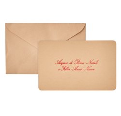 Biglietto natale con busta - 9 x 14 cm - stampa oro - avana - Rex Sadoch