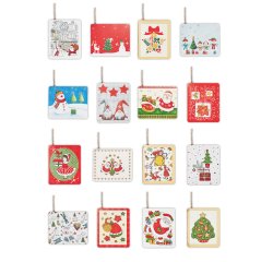 Segnapacco natale - con cordoncino - fantasie assortite - Rex Sadoch