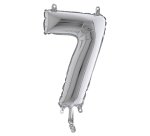 Palloncino - numero 7 - H 36 cm - mylar - argento - Big party