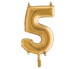 Palloncino - numero 5 - H 36 cm - mylar - oro - Big party