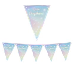 Festone bandiere Soft Rainbow - Buon Compleanno - 3 metri - Big Party