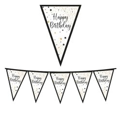 Festone bandiere Happy Birthday - 3 m - Big Party