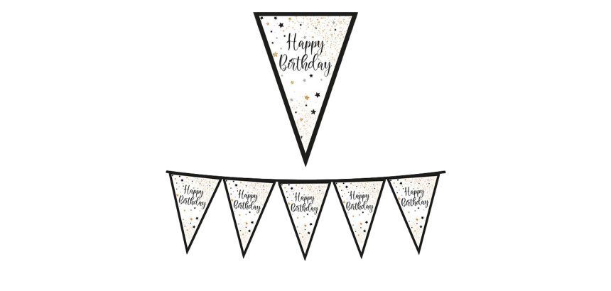 Festone bandiere Happy Birthday - 3 m - Big Party