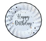 Piatto Happy Birthday - diametro 25 cm - carta - Big Party - conf. 8 pezzi