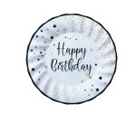 Piatto Happy Birthday - diametro 20 cm - carta - Big Party - conf. 8 pezzi