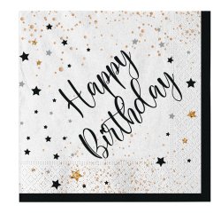 Tovagliolo Happy Birthday - 33 x 33 cm - carta - Big Party - conf. 20 pezzi