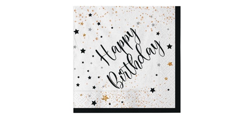 Tovagliolo Happy Birthday - 33 x 33 cm - carta - Big Party - conf. 20 pezzi