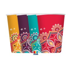 Bicchiere Mandala - 200 ml - carta - Big Party - conf. 8 pezzi
