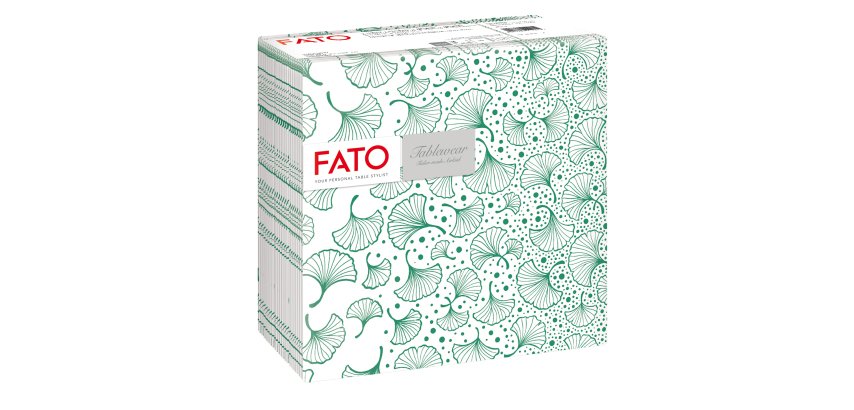 Tovagliolo linea AirLaid - carta - 40 x 40 cm - biloba/verde foresta - Fato - conf. 50 pezzi