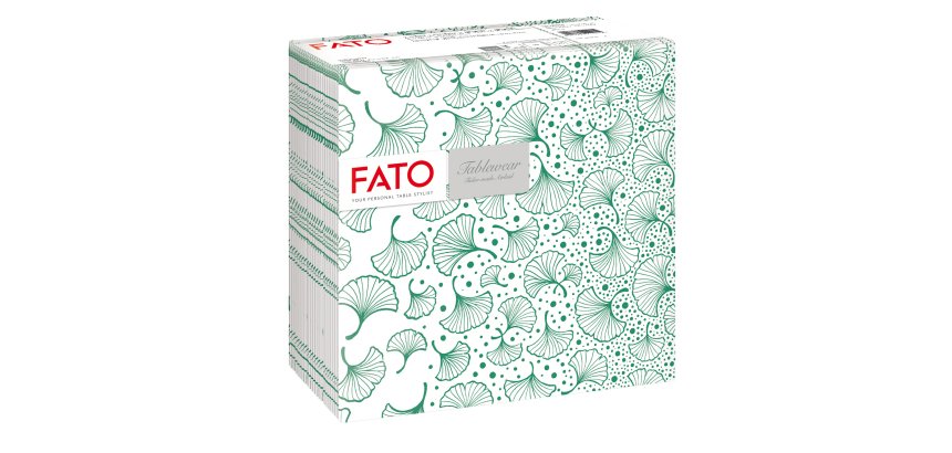 Tovagliolo linea AirLaid - carta - 40 x 40 cm - biloba/verde foresta - Fato - conf. 50 pezzi