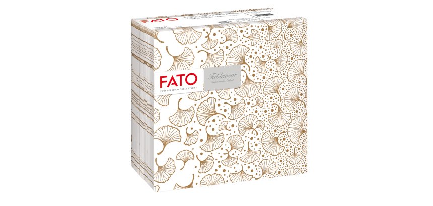 Tovagliolo linea AirLaid - carta - 40 x 40 cm - biloba/nocciola - Fato - conf. 50 pezzi