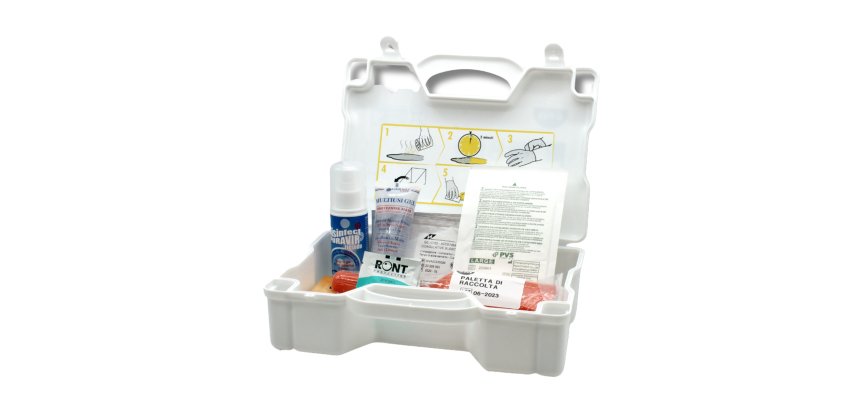 Valigetta per assorbimento liquidi biologici - con polvere addensante - 28,5 x 21 x 8,7 cm- bianco - PVS