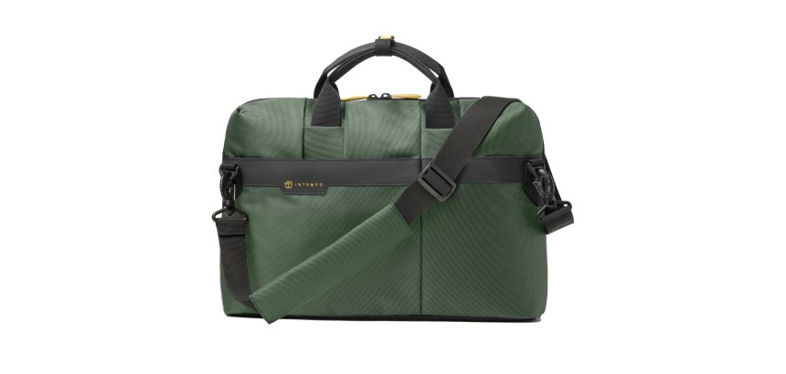 Borsa Office Bag Job slim - 43 x 33 x 10 cm - tessuto tecnico - verde - In Tempo