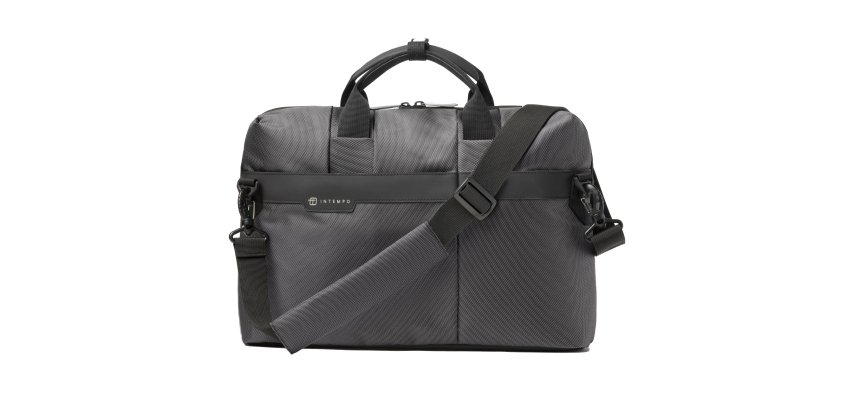 Borsa Office Bag Job slim - 43 x 33 x 10 cm - tessuto tecnico - antracite - In Tempo
