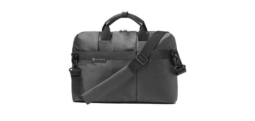 Borsa Office Bag Job slim - 43 x 33 x 10 cm - tessuto tecnico - antracite - In Tempo