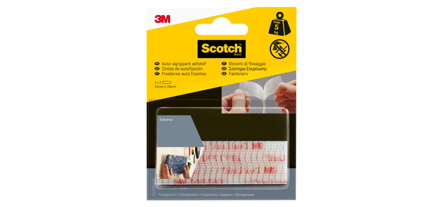 Sistema di fissaggio Dual Lock - 2,5 x 7,6 cm - trasparente - 3M - blister 2 coppie