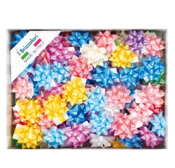 Stelle di nastro liscio 6800 - 10 mm x diam. 5 cm - colori assortiti primavera - Brizzolari - conf. 100 pezzi