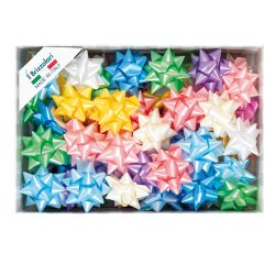 Stelle di nastro liscio 6800 - 19 mm x diam. 9 cm - colori assortiti primavera - Brizzolari - conf. 70 pezzi