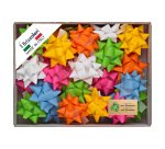 Stelle di nastro similpaper - 20 mm x diam. 9 cm - colori assortiti primavera - Brizzolari - conf. 70 pezzi