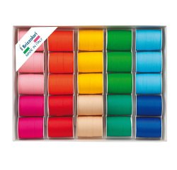 Rocche di nastro similpaper -10 mm x 10 mt - colori assortiti primaverai - Brizzolari - conf. 25 pezzi