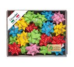 Stelle di nastro ecocarta - 15 mm x diam. 6,5 cm - fantasie assortite - Brizzolari - conf. 50 pezzi