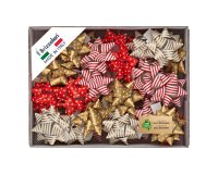 Stelle di nastro ecocarta - 15 mm x diam. 6,5 cm - fantasie assortite natale - Brizzolari - conf. 50 pezzi