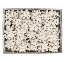 Stelle di nastro carta erba - 15 mm x diam. 6,5 cm - avorio - Brizzolari - conf. 50 pezzi