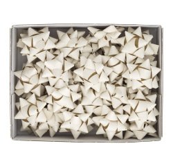 Stelle di nastro carta erba - 20 mm x diam. 9 cm - avorio - Brizzolari - conf. 36 pezzi