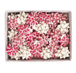 Stelle di nastro carta erba - 15 mm x diam. 6,5 cm - fantasie assortite natale - Brizzolari - conf. 50 pezzi