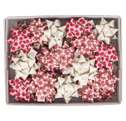 Stelle di nastro carta erba - 20 mm x diam. 9 cm - fantasie assortite natale - Brizzolari - conf. 36 pezzi