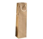 Portabottiglie - maniglie cordino cotone - 12 x 39 + 9 cm - 160 gr - carta kraft - avana - PNP - conf. 12 pezzi