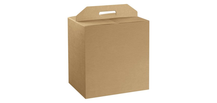 Scatola panettone + bottiglia - 28 x 20 x 35 cm - cartone liscio - avana - Scotton