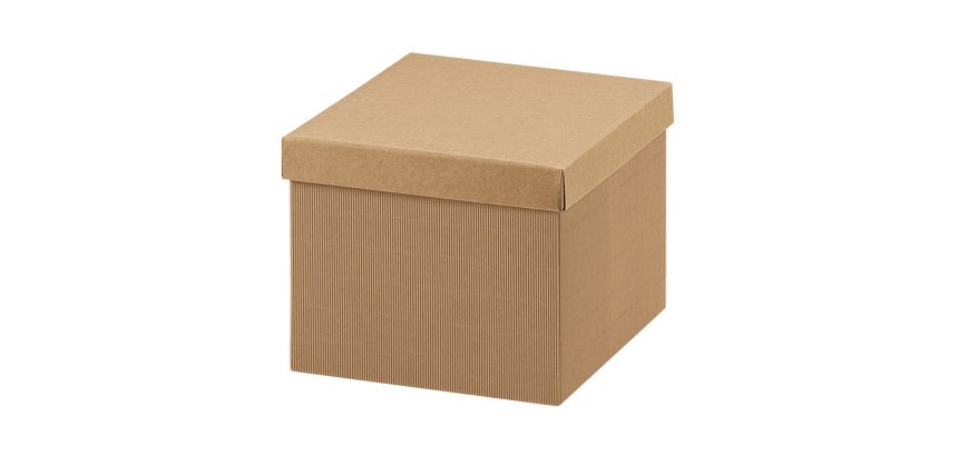 Scatola - con coperchio - 40 x 28,5 x 24 cm - cartone onda - avana - Scotton