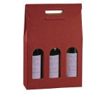 Scatola - 3 bottiglie - 27 x 9 x 38,5 cm - cartone seta - bordeaux - Scotton