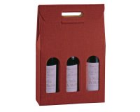 Scatola - 3 bottiglie - 27 x 9 x 38,5 cm - cartone seta - bordeaux - Scotton
