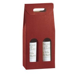 Scatola - 2 bottiglie - 18 x 9 x 38,5 cm - cartone seta - bordeaux - Scotton
