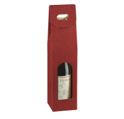Scatola - 1 bottiglia - 9 x 9 x 38,5 cm - cartone seta - bordeaux - Scotton