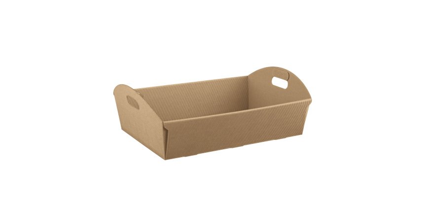 Cesto - 43 x 30 x 11 cm - cartone onda - avana - Scotton
