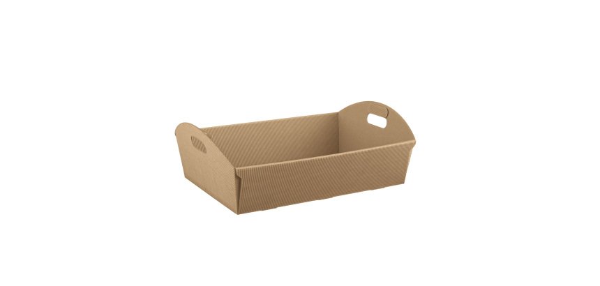 Cesto - 32 x 22 x 8,5 cm - cartone onda - avana - Scotton