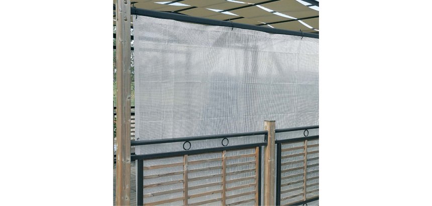 Telo occhiellato - per coperture - 3 x 3 m - PE/rafia - bianco - Verdemax