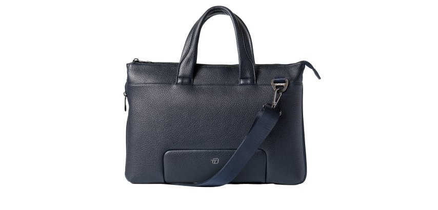 Borsa espandibile Gate Trended - con manici - 41 x 30 x 7 cm - ecopelle - blu - In Tempo
