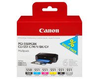 Canon PGI-550/CLI-551 PGBK/C/M/Y/BK/GY 6 Ink Cartridge Multipack