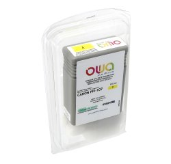 En_cartouche d'encre traceur remanufacturée owa - standard - yellow - pour canon pfi-107 y