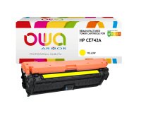 En_toner remanufacturé owa - standard - jaune - pour hp ce742a